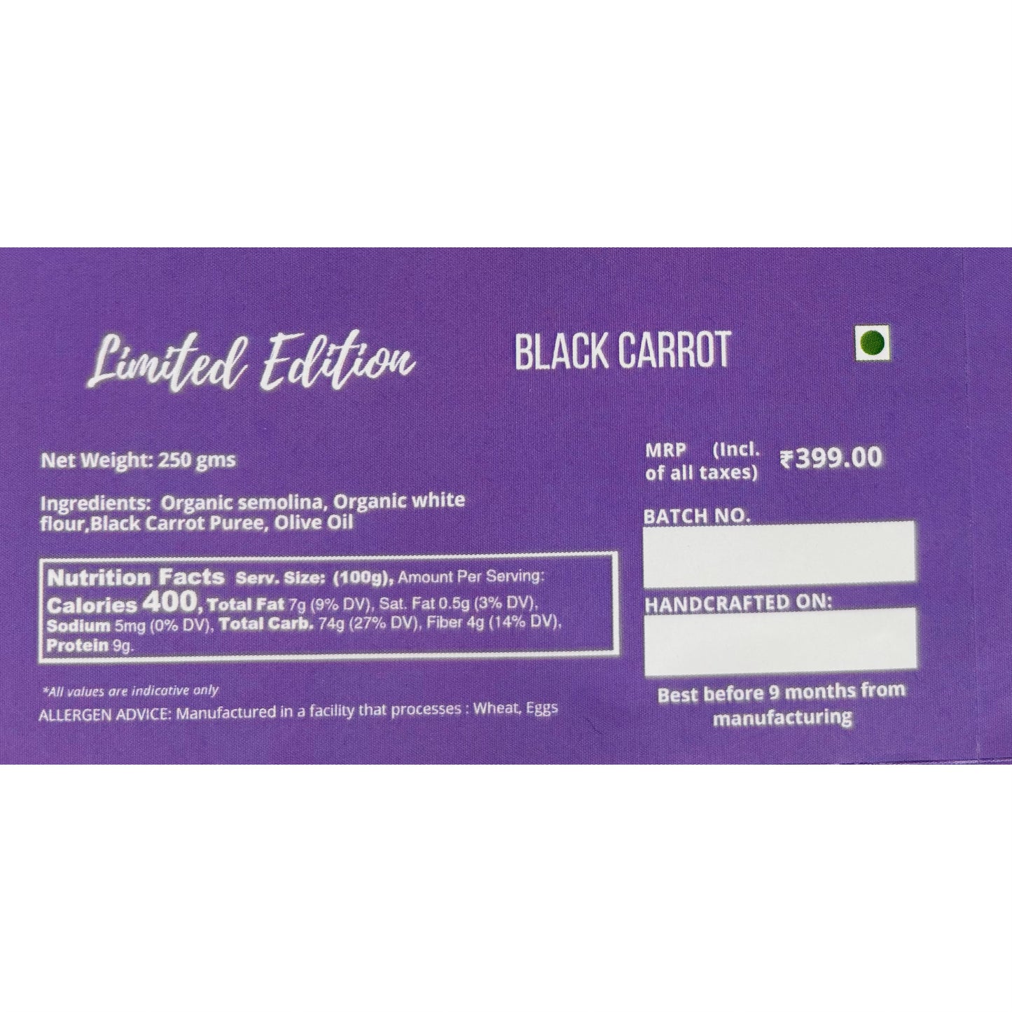 Black Carrot Fettuccine